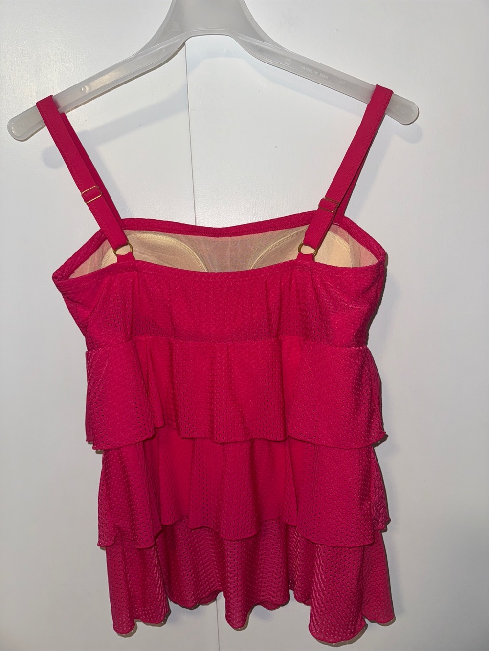 Fit 4 U Ruffle Tankini Swimsuit SET Top & Bottom Women’s 14 Pink - Picture 4 of 10